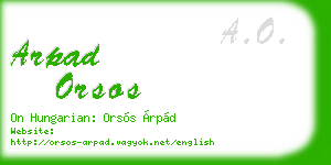 arpad orsos business card
