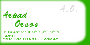 arpad orsos business card